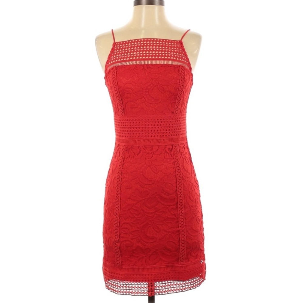 NWT Topshop Red Lace Dress